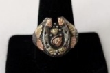 Black Hills Gold and Sterling Horse Shoe Ring