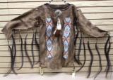 Wow! Indigenous-Made Beaded Leather with Horsehair Jingle Shirt