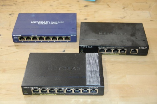 Three Netgear Gigabit Ethernet Switches