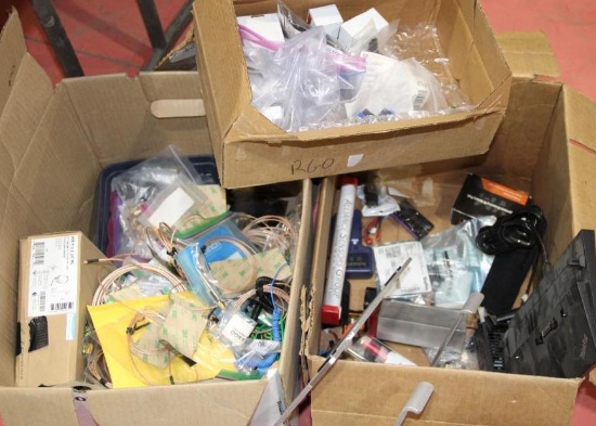 Three Boxes of Mixed Electronics Components
