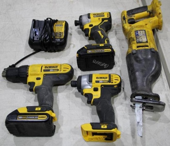 Four DeWalt Cordless Tools