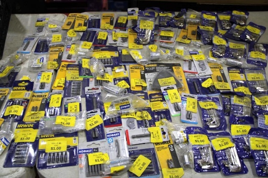 Approximately 80 Packs of Mixed Tips, Sockets, and More Attachments