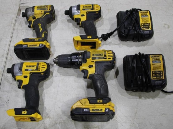 Four DeWalt 20V Cordless Drivers