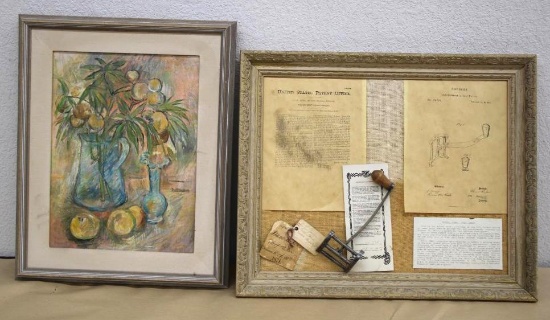 Framed Hoof Parers with Patent Information and Certificate of Authenticity