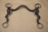 Hand-Crafted Horse Bit with Coral Cabochons and Skull Embellishments