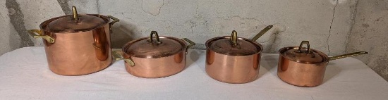 Copper Revere Ware Covered Pots