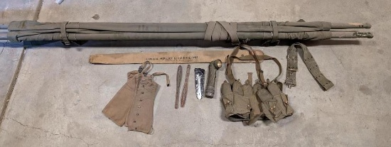 Military Cot and Assorted Items