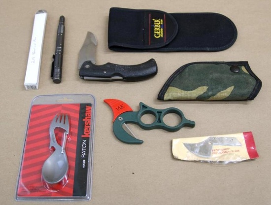 Assorted Camping and Survival Tools