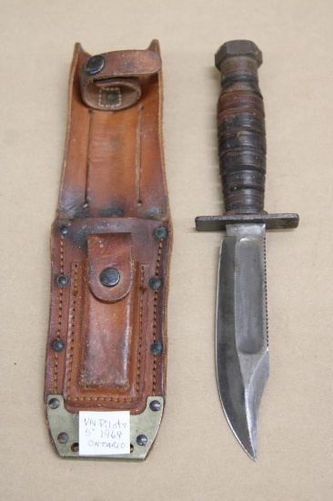Unmarked VN 1969 Ontario Pilot's Knife with Sheath