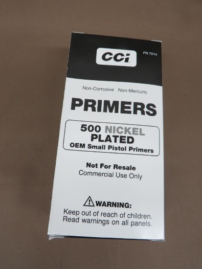 CCI #500 OEM Nickel Small Pistol Primers NO SHIPPING