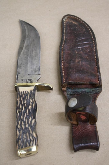 Hefty Schrade Uncle Henry Hunting Knife in Sheath