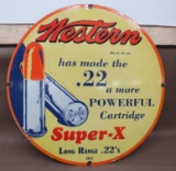 Western Super X 22 Ammunition Porcelain Sign