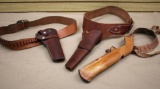 Leather Holsters with Ammo Belts and One Sling