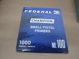 Federal Champion #100 Small Pistol Primers NO SHIPPING