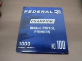 Federal Champion #100 Small Pistol Primers NO SHIPPING