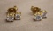 Pair of Gold Stud Earrings with Removable Dangle Piece