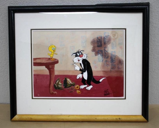 Sylvester and Tweety Celluloid Animation Art Signed Friz Freleng
