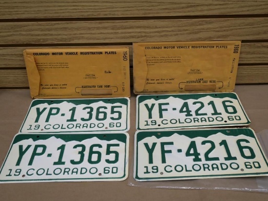 Two 1960 Colorado License Plate Pairs!