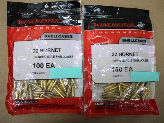 200 Pieces Winchester 22 Hornet Unprimed Shellcasings