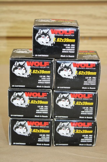 140 Rounds Wolf 7.62 x 39mm FMJ Ammunition