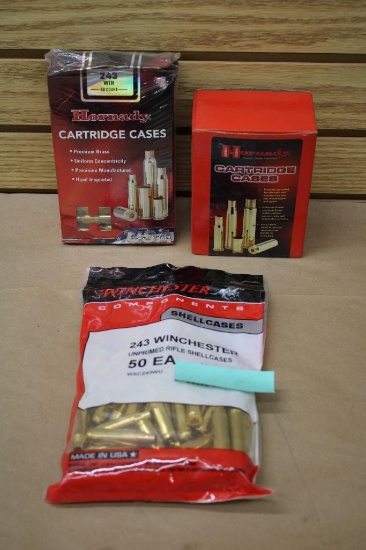 150 Pieces Unprimed 243 Winchester Unprimed Brass Casings