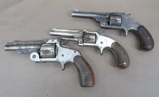 Three Antique Spur Trigger Revolvers