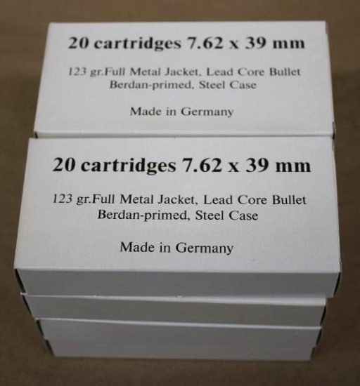 160 Rounds 7.62 x 39mm FMJ Ammunition