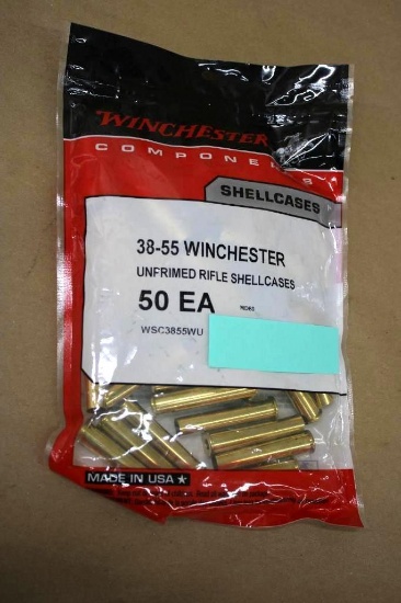 100 Pieces Winchester 38-55 Winchester Unprimed Brass Shells