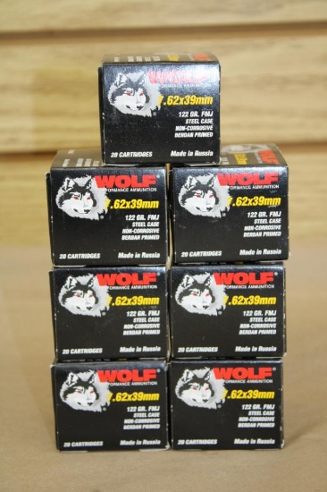 140 Rounds Wolf 7.62 x 39mm FMJ Ammunition