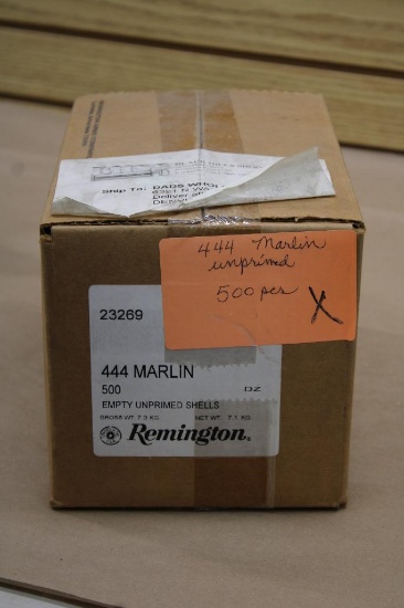 Unopened Box of 500 Remington 444 Marlin Unprimed Shellcasings