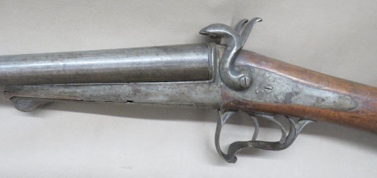 Antique Belgium Underlever Teat or Pinfire Shotgun