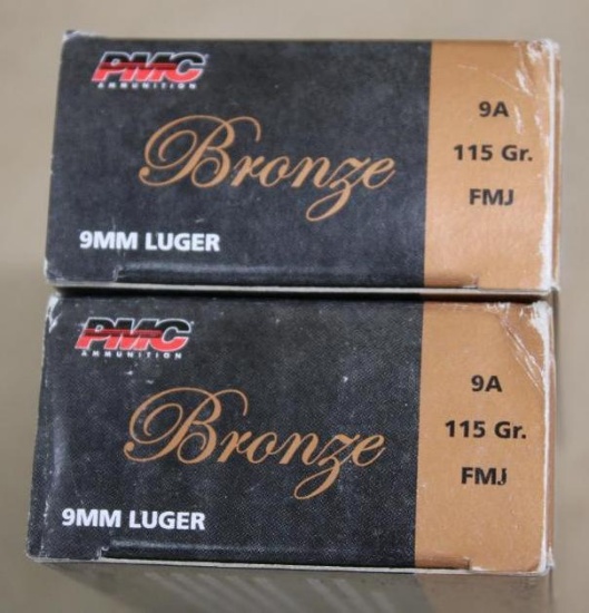 100 Rounds PMC Bronze 9mm Luger Ammunition