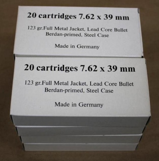 160 Rounds 7.62 x 39mm FMJ Ammunition