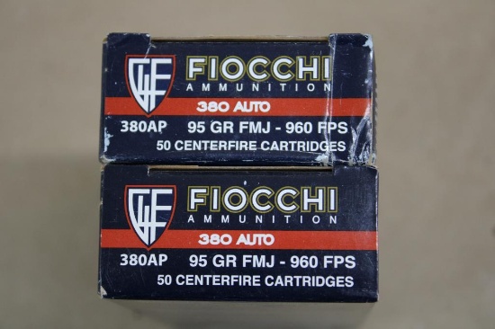 100 Rounds Fiocchi 380 Auto Ammunition