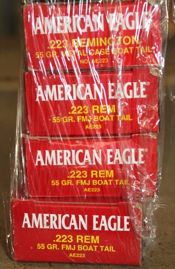 100 Rounds American Eagle 223 Rem BT Ammunition