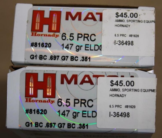 40 Rounds Hornady 6.5 PRC Ammunition