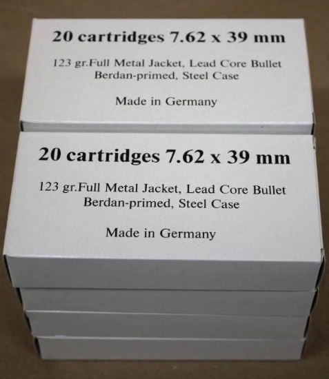 160 Rounds 7.62 x 39mm FMJ Ammunition