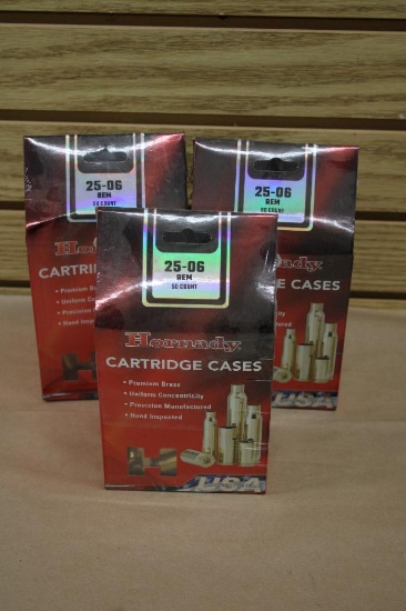 150 Pieces New Hornady 25-06 Rem Unprimed Brass