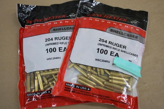 200 Winchester 204 Ruger Shellcases