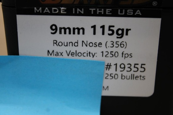 Approximately 4 lbs. Berry's 9mm RN Bullets for Reloading