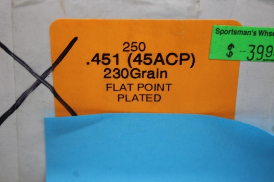 Partial Box HSM Custom 45 ACP Copper Plated Bullets for Reloading
