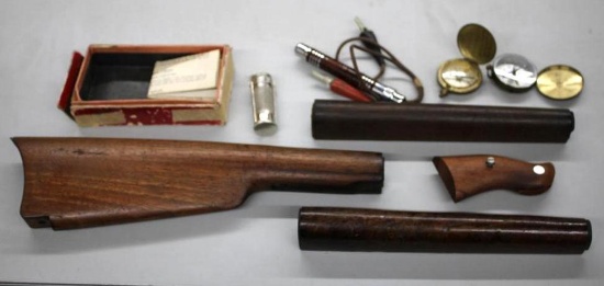 Wood Stock and Handguards with Ruger Grips, Compasses, Marbles Match Case and More