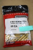 Pack of 50 Pieces Winchester 6mm Remington Unprimed Brass