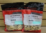 100 Pieces Winchester 257 Roberts New Unprimed Brass Shellcasings