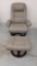 Barcalounger Tan Leather Chair and Ottoman