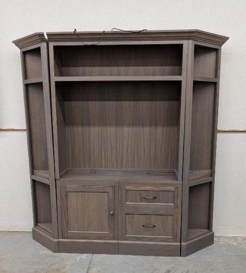 Walnut Wood Console Unit with Side Storage