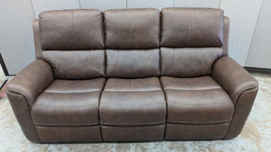Brown Leather Power Sofa