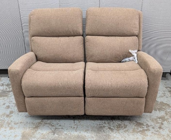 Brown Upholstered Power Loveseat