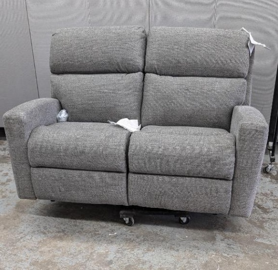 Gray Upholstered Power Loveseat