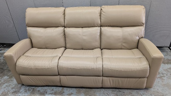 Tan Leather Power Sofa